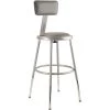 NPS 6400 Series Armless Vinyal Height Adjustable Padded 18 Inch Stool With Backrest, Gray , 5 Pack (6418HB/5)