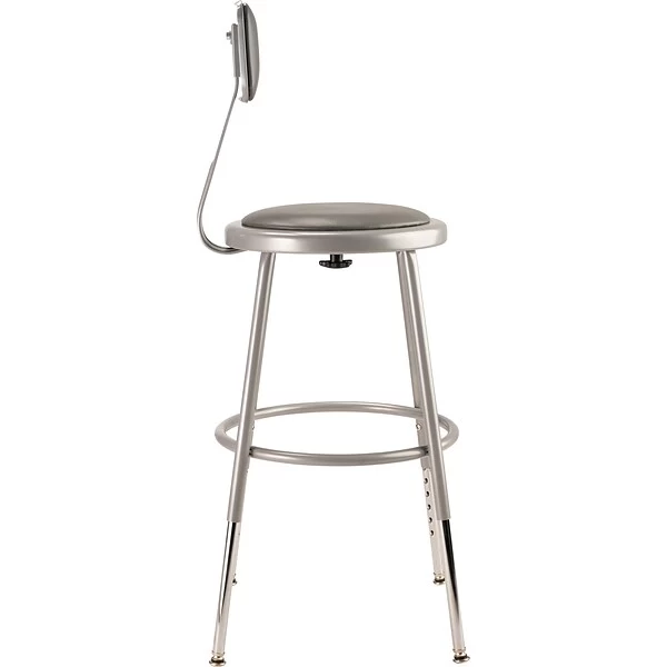 NPS 6400 Series Armless Vinyal Height Adjustable Padded 18 Inch Stool With Backrest, Gray , 5 Pack (6418HB/5) 3 NPS 6400 Series Armless Vinyal Height Adjustable Padded 18 Inch Stool With Backrest, Gray , 5 Pack (6418HB/5) - Image 3