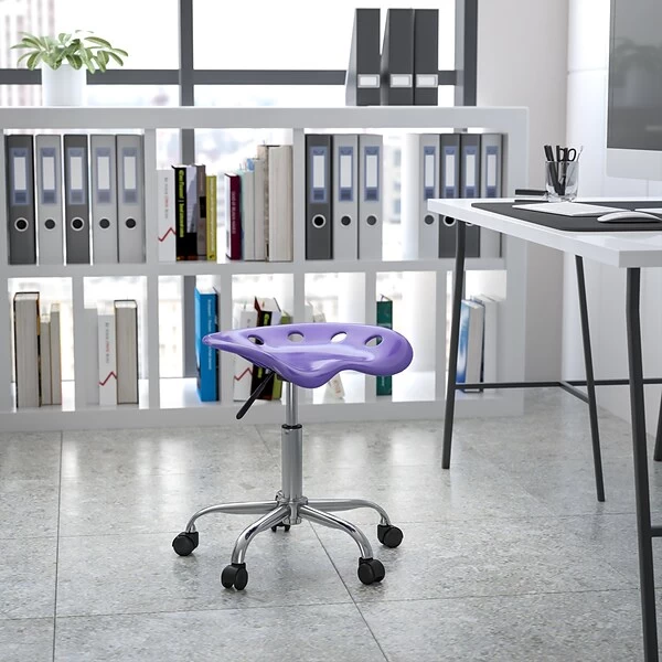 Flash Furniture Vibrant Tractor Seat And Chrome Stool, Violet 1 Flash Furniture Vibrant Tractor Seat And Chrome Stool, Violet