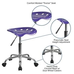Flash Furniture Vibrant Tractor Seat And Chrome Stool, Violet 11 Flash Furniture Vibrant Tractor Seat And Chrome Stool, Violet -Home furniture sp137082404 s7