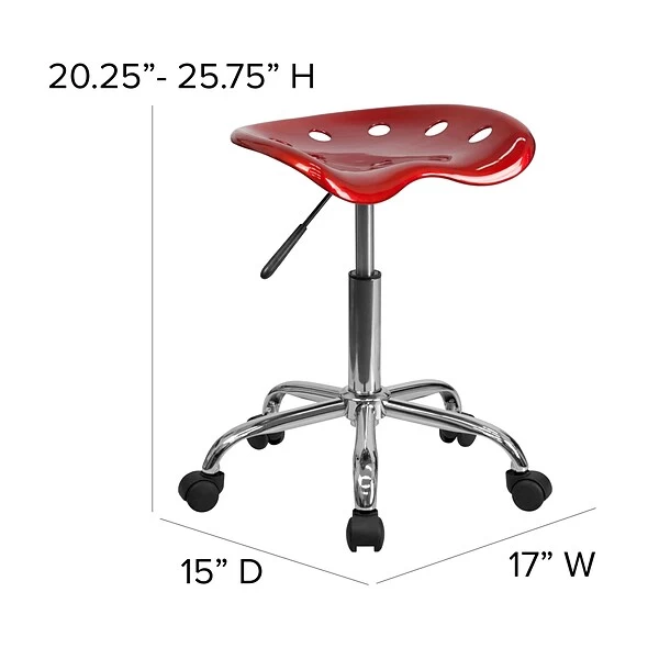 Flash Furniture Vibrant Tractor Seat And Chrome Stool, Wine Red 5 Flash Furniture Vibrant Tractor Seat And Chrome Stool, Wine Red - Image 5