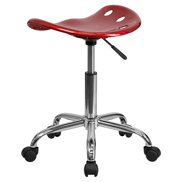 Flash Furniture Vibrant Tractor Seat And Chrome Stool, Wine Red 6 Flash Furniture Vibrant Tractor Seat And Chrome Stool, Wine Red - Image 6