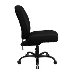 Flash Furniture HERCULES Series Armless Ergonomic Fabric Swivel Big & Tall Executive Office Chair, Black (WL715MGBK) -Home furniture sp137083096 s7