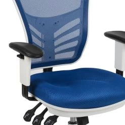 Flash Furniture Nicholas Ergonomic Mesh Swivel Mid-Back Multifunction Executive Office Chair, Blue/White Frame (HL0001WHBLUE) 15 Flash Furniture Nicholas Ergonomic Mesh Swivel Mid-Back Multifunction Executive Office Chair, Blue/White Frame (HL0001WHBLUE) -Home furniture sp137088908 s7