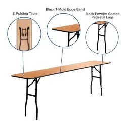 Flash Furniture Training Room Table, 18"D X 96"W, Wood Grain (YT-WTFT18X96-TBL-GG) -Home furniture sp137096986 s7
