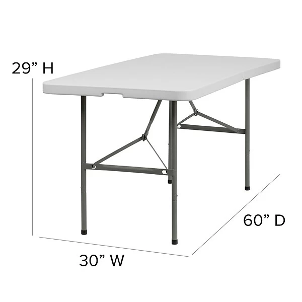Flash Furniture Folding Table, 60" X 30", White (DAD-YCZ-152Z-GG) 4 Flash Furniture Folding Table, 60" X 30", White (DAD-YCZ-152Z-GG) - Image 4