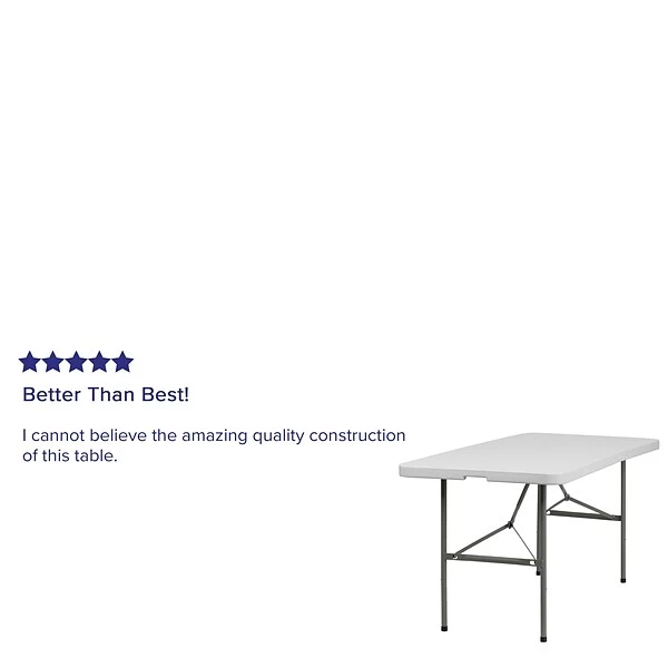 Flash Furniture Folding Table, 60" X 30", White (DAD-YCZ-152Z-GG) 3 Flash Furniture Folding Table, 60" X 30", White (DAD-YCZ-152Z-GG) - Image 3