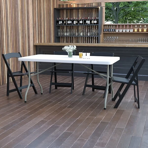 Flash Furniture Folding Table, 60" X 30", White (DAD-YCZ-152-GG) 1 Flash Furniture Folding Table, 60" X 30", White (DAD-YCZ-152-GG)