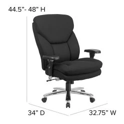 Flash Furniture HERCULES Series Ergonomic Fabric Swivel 24/7 Intensive Use Big & Tall Office Chair, Black (GO2085) -Home furniture sp137203178 s7