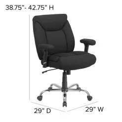 Flash Furniture HERCULES Series Ergonomic Fabric Swivel Big & Tall Tufted Task Office Chair, Black (GO2073F) -Home furniture sp137203424 s7