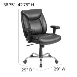 Flash Furniture HERCULES Series Ergonomic LeatherSoft Swivel Big & Tall Tufted Task Office Chair, Black (GO2073LEA) -Home furniture sp137203433 s7