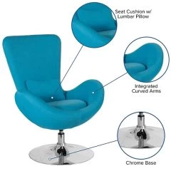 Aqua Fabric Egg Series Reception-Lounge-Side Chair [CH-162430-AQ-FAB-GG] -Home furniture sp137394594 s7