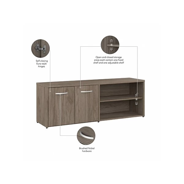 Bush Business Furniture Studio C Low Storage Cabinet With Doors And Shelves, Modern Hickory (SCS160MH) 2 Bush Business Furniture Studio C Low Storage Cabinet With Doors And Shelves, Modern Hickory (SCS160MH) - Image 2