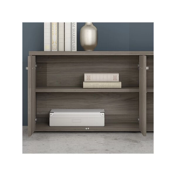 Bush Business Furniture Studio C Low Storage Cabinet With Doors And Shelves, Modern Hickory (SCS160MH) 5 Bush Business Furniture Studio C Low Storage Cabinet With Doors And Shelves, Modern Hickory (SCS160MH) - Image 5