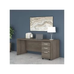 Bush Business Furniture Studio C 72" W Computer Desk With Mobile File Cabinet Bundle, Modern Hickory (STC013MHSU)