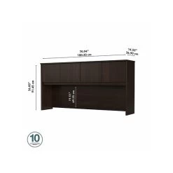 Bush Business Furniture HybridY 71 "W Desktop Hutch, Black Walnut (HYH172BW-Z) 8 Bush Business Furniture HybridY 71 "W Desktop Hutch, Black Walnut (HYH172BW-Z) -Home furniture sp143774757 s7