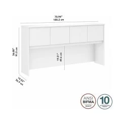 Bush Business Furniture Hybrid 72 "W Desktop Hutch, White (HYH172WH-Z) -Home furniture sp144811307 s7