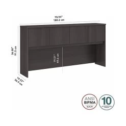 Bush Business Furniture Hybrid 72 "W Desktop Hutch, Storm Gray (HYH172SG-Z) 8 Bush Business Furniture Hybrid 72 "W Desktop Hutch, Storm Gray (HYH172SG-Z) -Home furniture sp144811314 s7