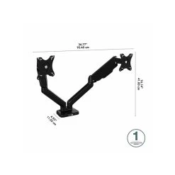 Bush Business Furniture Adjustable Dual Monitor Arm, 17"-32", Satin Black (AC99891-03) -Home furniture sp146136489 s7