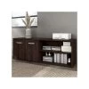 Bush Business Furniture Hybrid 21" Low Storage Cabinet With Doors And Shelves, Black Walnut (HYS160BW-Z)