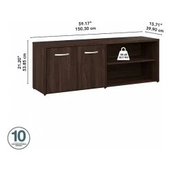 Bush Business Furniture Hybrid 21" Low Storage Cabinet With Doors And Shelves, Black Walnut (HYS160BW-Z) 9 Bush Business Furniture Hybrid 21" Low Storage Cabinet With Doors And Shelves, Black Walnut (HYS160BW-Z) -Home furniture sp148191660 s7