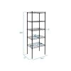 Mount-It! 5-Tier Metal Shelving Unit, 17", Black (MI-7861)