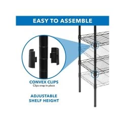 Mount-It! 5-Tier Metal Shelving Unit, 17", Black (MI-7861) 8 Mount-It! 5-Tier Metal Shelving Unit, 17", Black (MI-7861) -Home furniture sp148296761 s7