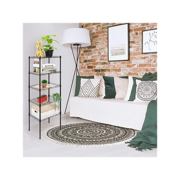 Mount-It! 5-Tier Metal Shelving Unit, 17", Black (MI-7861) 6 Mount-It! 5-Tier Metal Shelving Unit, 17", Black (MI-7861) - Image 6