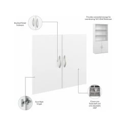 Bush Business Furniture Hybrid 5-Shelf 73"H Bookcase With Doors, White (HYB024WH) 9 Bush Business Furniture Hybrid 5-Shelf 73"H Bookcase With Doors, White (HYB024WH) -Home furniture sp149697665 s7