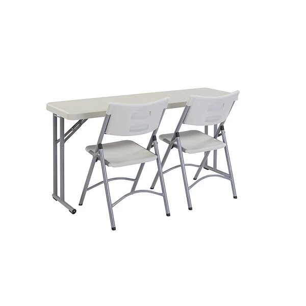 National Public Seating 60" X 18" Folding Table, Gray (BT18601) 6 National Public Seating 60" X 18" Folding Table, Gray (BT18601) - Image 6