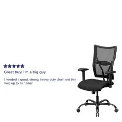 Flash Furniture HERCULES Series Ergonomic Mesh Swivel Big & Tall Executive Office Chair, Black (WL5029SYGA) -Home furniture sp154567879 s7