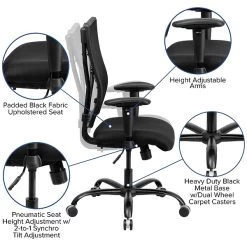 Flash Furniture HERCULES Series Ergonomic Mesh Swivel Big & Tall Executive Office Chair, Black (WL5029SYGA) -Home furniture sp154567880 s7