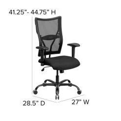 Flash Furniture HERCULES Series Ergonomic Mesh Swivel Big & Tall Executive Office Chair, Black (WL5029SYGA) -Home furniture sp154567881 s7