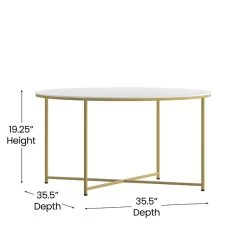 Flash Furniture Hampstead Collection Coffee Table, White (NANJH1787CT) -Home furniture sp154583853 s7