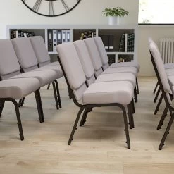 Flash Furniture Fabric Church Chair (FD-CH0221-4-SV-GYDOT-GG)
