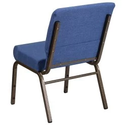 Flash Furniture HERCULES Series 21'' Extra Wide Blue Fabric Stacking Church Chair With 4'' Thick Seat, Gold Vein Frame -Home furniture sp154587900 s7