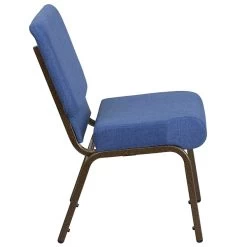 Flash Furniture HERCULES Series 21'' Extra Wide Blue Fabric Stacking Church Chair With 4'' Thick Seat, Gold Vein Frame -Home furniture sp154587902 s7