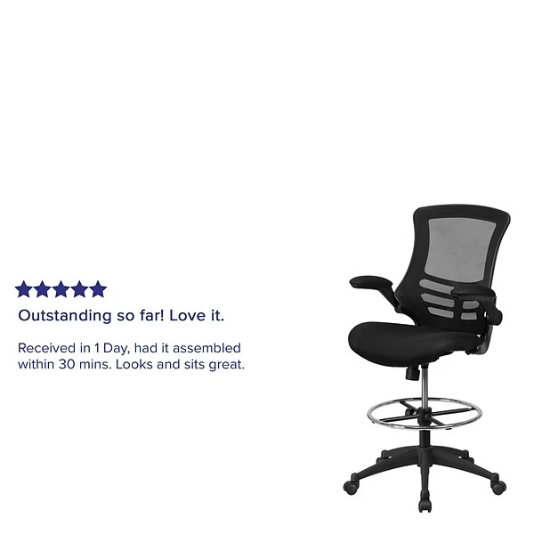 Flash Furniture Mid-Back Design Mesh Task Chair, Black (BL-X-5M-D-GG) 3 Flash Furniture Mid-Back Design Mesh Task Chair, Black (BL-X-5M-D-GG) - Image 3