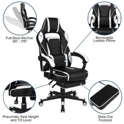 Flash Furniture X40 Ergonomic LeatherSoft Swivel Gaming Massaging Chair, White (CH00288WH) 11 Flash Furniture X40 Ergonomic LeatherSoft Swivel Gaming Massaging Chair, White (CH00288WH) -Home furniture sp155711484 s7