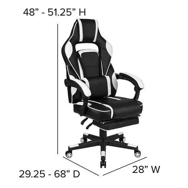 Flash Furniture X40 Ergonomic LeatherSoft Swivel Gaming Massaging Chair, White (CH00288WH) 5 Flash Furniture X40 Ergonomic LeatherSoft Swivel Gaming Massaging Chair, White (CH00288WH) - Image 5