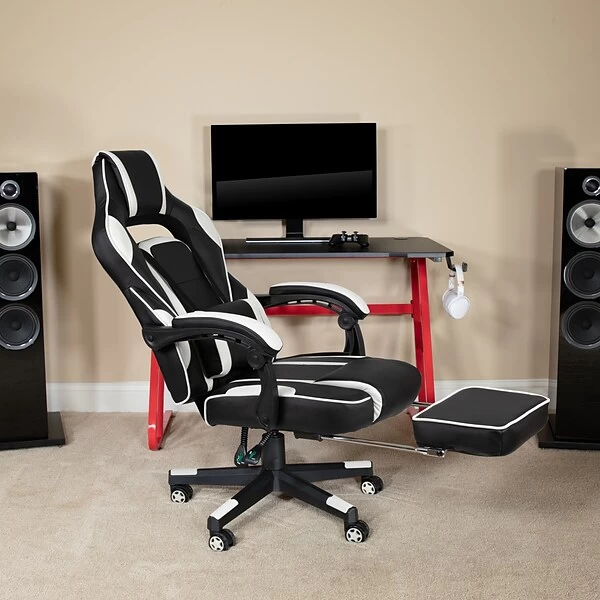 Flash Furniture X40 Ergonomic LeatherSoft Swivel Gaming Massaging Chair, White (CH00288WH) 6 Flash Furniture X40 Ergonomic LeatherSoft Swivel Gaming Massaging Chair, White (CH00288WH) - Image 6