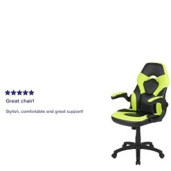 Flash Furniture X10 Ergonomic LeatherSoft Swivel Gaming Chair, Neon Green/Black (CH00095GN) -Home furniture sp155711498 s7
