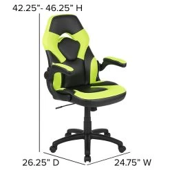 Flash Furniture X10 Ergonomic LeatherSoft Swivel Gaming Chair, Neon Green/Black (CH00095GN) -Home furniture sp155711500 s7