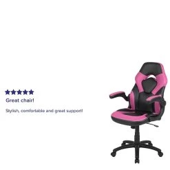 Flash Furniture X10 Ergonomic LeatherSoft Swivel Gaming Chair, Pink/Black (CH00095PK) -Home furniture sp155712460 s7