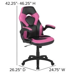 Flash Furniture X10 Ergonomic LeatherSoft Swivel Gaming Chair, Pink/Black (CH00095PK) -Home furniture sp155712525 s7