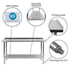 Flash Furniture Prep Table, 60"W X 24"D (NHWT2460BSP) 10 Flash Furniture Prep Table, 60"W X 24"D (NHWT2460BSP) -Home furniture sp155714265 s7