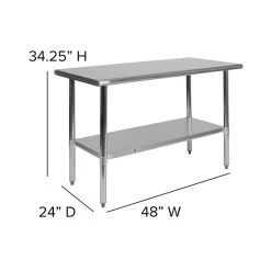 Flash Furniture Prep Tables, 48"W X 24"D (NHWT2448) -Home furniture sp155714277 s7