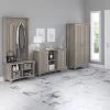 Bush Furniture Salinas 68.11" Storage Set With Hall Tree, Shoe Bench And Cabinets With 10 Shelves, Driftwood Gray (SAL016DG)