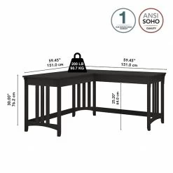 Bush Furniture Salinas 60" L-Shaped Writing Desk, Vintage Black (SAD260VB-03) -Home furniture sp164757183 s7