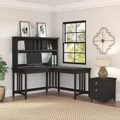Bush Furniture Salinas 60" L-Shaped Writing Desk, Vintage Black (SAD260VB-03) -Home furniture sp164757194 s7